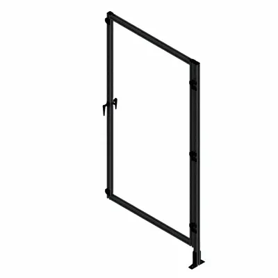 FAZTEK T-Slot Framing System Door: Add-On, Black, Right Swing, 84 in H x 37 1/2 in W x 5 1/2 in D - Clear Plastic Door Add-On Kits