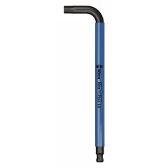 This L-shaped hex key features a 10 mm metric tip size and a long arm length of 9 inches. It is made from alloy steel with a black oxide finish. Suitable for tightening or loosening hex socket screws in assembly, maintenance, and repair tasks where angled access is required.