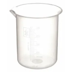 Low Form Plastic Beaker Without Handle, Polypropylene, Clear, 500 mL, 87 mm OD, Molded Graduations