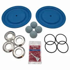 Fluid section repair kit for rebuilding the fluid end of Graco diaphragm pumps. Includes Santoprene wetted parts and seals. Used in industrial fluid-handling applications for paint, coating, and sealant transfer.
