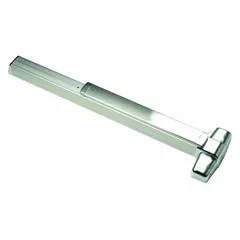 This concealed vertical rod exit device from VON DUPRIN features a chrome finish and a touchbar style for push-to-open operation. It includes a night latch outside trim and is ADA compliant. Designed for doors up to 3 ft wide, it is suitable for commercial egress applications where concealed vertical rod hardware is required.