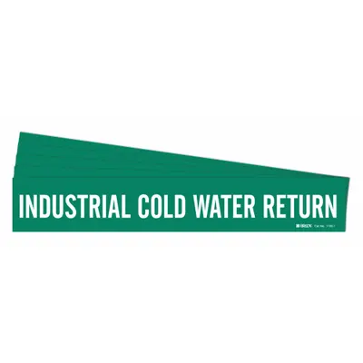 BRADY Industrial Cold Water Return Adhesive Pipe Marker - Industrial Cold Water Return Adhesive Pipe Markers