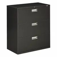 HON Lateral File Cabinet with Drawer: Charcoal, 3 Drawers, 39 1/8 in Overall Ht, 18 in Overall Dp (MPN H683.L.S)