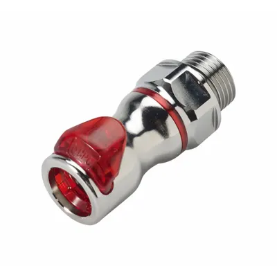 CPC LQ6D31008RED Chrome-Plated Brass Quick-Disconnect Tube Fitting - Chrome-Plated Brass Quick-Disconnect Tube Fittings