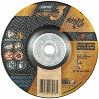 Depressed center cut-off wheel for carbon and stainless steel. Type 27 design with 6" diameter, 1/16" thickness, and 5/8"-11 arbor. Ceramic grain at 36 grit enables cool cutting. Used in metal fabrication, construction, and maintenance for cutting, slotting, and notching