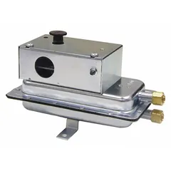 Adjustable set-point air pressure switch with manual reset, covering 0.4 in wc to 12 in wc. Features DPDT switching, 480V AC rating, and a conduit box enclosure. Used in HVAC and ventilation systems to monitor air pressure differentials.