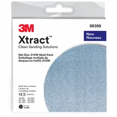 General purpose sanding disc with mesh aluminum oxide net construction for efficient dust extraction. Suitable for wood, metal, and painted surfaces. Available in grits 80, 120, 180, 220, 240, and 320. Hook-and-loop attachment for quick disc changes.
