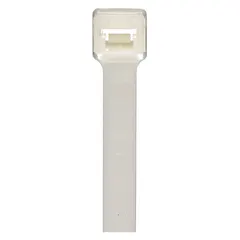 Natural nylon cable tie with 31-inch length, 0.3-inch width, and 8-inch maximum bundle diameter. Suitable for indoor bundling and securing cables, wires, and hoses in electrical panels, data centers, and control cabinets. Pack of 50. Not for outdoor use.