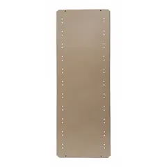 Solid steel shelf for standard metal shelving systems. Constructed from 18-gauge steel with a gray powder-coated finish. Provides flat storage for boxes, parts, and tools in warehouses, industrial storage, and commercial facilities. Supports up to 700 lb evenly distributed load.