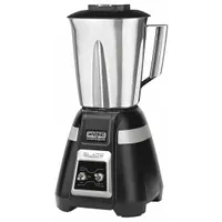 Medium-duty bar blender with a 1 hp motor and 2 speeds operated by a switch. Features pulse blending function and runs on 120V AC. Suitable for blending cocktails, smoothies, and frozen drinks in high-volume bar and restaurant settings