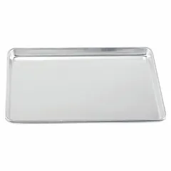 This one quarter size sheet pan is made of uncoated aluminum with a solid surface and closed bead edge. Suitable for baking, roasting, and food preparation in commercial kitchens and bakeries.
