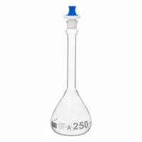 QORPAK Volumetric Flasks: 250 mL, Gray, Round, A, Includes Closure, 16 Compatible with Stopper Size (MPN 278393)