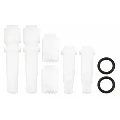 Ceramic stem extension for use with Moen series faucets. Suitable for both hot and cold water applications. Sold as a 2-pack for replacement in single-handle or two-handle faucets.