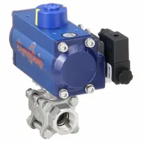 DYNAQUIP CONTROLS Pneumatically Actuated Two-Way Ball Valve: 3/4 in, Stainless Steel, FNPT x FNPT (MPN P3S24AJDA052A)