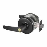 Office lever lockset in black painted finish. ADA compliant for accessible lever operation. Equipped with Large Format Interchangeable Core (LFIC) for keying flexibility. Suitable for interior doors in commercial settings where F109 function is specified