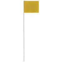 Marking Flag: 4 in x 5 in Flag Size (HxW), 36 in Staff Ht, Yellow, Blank, No Image, Solid, 100 PK (MPN 4536Y-200)