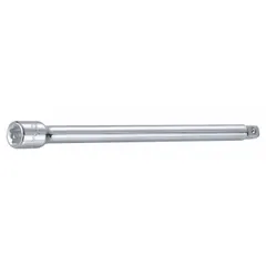 This 1/4" drive hand socket extension extends the reach of sockets in confined spaces. With a 6 in overall length and standard-duty construction, it is suited for automotive repair, machinery maintenance, and general assembly tasks. The chrome finish resists corrosion.