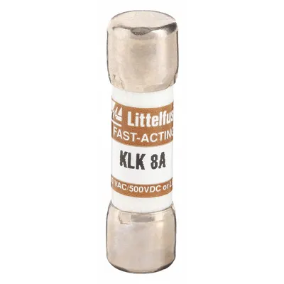 LITTELFUSE Fuse: KLK Series, Midget, Fast-Acting, 8 A, 600 V AC, 500 V DC - Fast-Acting Cylindrical Fuses