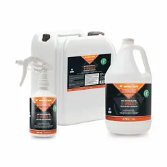Water-based antispatter fluid for welding applications. Prevents weld spatter from adhering to metal surfaces, nozzles, and workpieces. Reduces cleanup time and improves weld quality in industrial fabrication and manufacturing. Supplied in a 1 gal bottle.