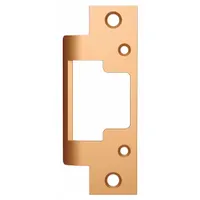 This bronze electric strike faceplate is designed for use with Series 8300 electric strikes. It measures 4 7/8 inches in height and 1 1/4 inches in width. Suitable for access control installations requiring a replacement or upgrade faceplate