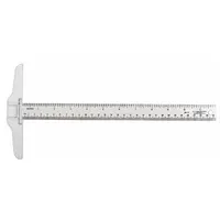 WESTCOTT T-Square: 6 in Base Lg, 6 in x 1 in, 12 in x 1 in, Matte, Plastic, Printed Graduation Mark (MPN JR-12)