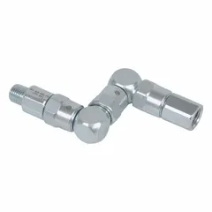 Steel swivel with 1/4 in NPT connection for fluid-handling systems. Allows rotational movement at the connection point to reduce hose kinking and strain. Compatible with manufacturer model number LDP5. Used in industrial lubrication, paint, and transfer equipment.