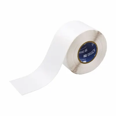 BRADY Continuous Label Stock: 4 in x 300 ft, Polyester, White (Gloss) - Brady Thermal Transfer Continuous Label Rolls