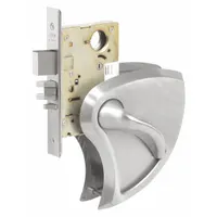 This passage lever lockset is constructed of stainless steel with a satin stainless steel and high speed steel finish. It is ligature-resistant and ADA compliant, with ANSI function code F01 for non-locking passage applications. Suitable for institutional doors requiring secure, accessible passage