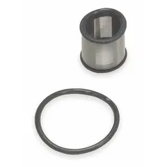 Metal replacement cartridge for sensor-operated faucets, includes one filter screen assembly and one O-ring. Compatible with SLOAN EBF-615 and EBF-650 series faucets. Used to control water flow in sensor solenoid valve applications.