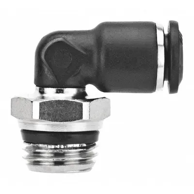 AIGNEP USA Push-to-Connect x Universal Thread Tube Fitting, 12 mm OD x 3/8 in - Nylon & Nickel-Plated Brass Tube Fittings