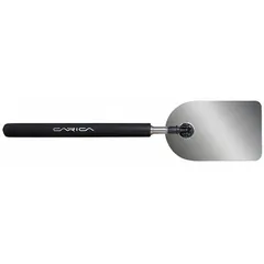 This heat-resistant inspection mirror features a 3 5/8 in L x 2 1/4 in W acrylic mirror and PVC construction. It is used for visual inspection in confined or hazardous industrial spaces, such as around machinery, engines, and pipes, where heat or limited access prevents direct line-of-sight checks.