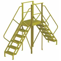 TRI-ARC Crossover Bridge: 5 ft Platform Ht, Steel, 1,000 lb Load Capacity, Perforated, 6 Steps (MPN 7CZ02)