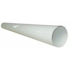 PVC jacketing for straight-run pipe insulation up to 6 in maximum outer diameter. White finish. Installed using tape. Provides protection for pipe insulation in industrial applications.