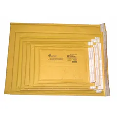 Paper bubble mailer with a cushioning interior for protecting lightweight items during shipping. Size #3 (8 1/2 in x 14 1/2 in) accommodates legal-size documents or similar flat products. Yellow exterior. Sold in a pack of 100. No tear strip.