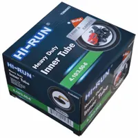 This HI-RUN inner tube is designed for lawn and garden equipment such as mowers and tractors. It fits tire size 4.10/3.50-6 and features a TR87 valve stem. Suitable for replacement or maintenance of pneumatic tires in turf applications