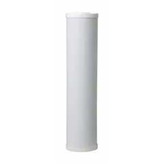 Solid water filter cartridge with Granular Activated Carbon media and polypropylene construction. Rated at 25 micron filtration and 20 gpm flow rate. Used for sediment reduction and taste/odor improvement in commercial and industrial water systems.
