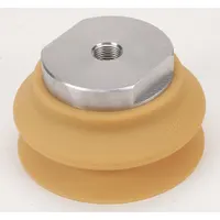 SMC Vacuum Pad Assembly: Bellows, M16x1.50, 100 mm Pad Dia, Urethane Rubber, Brown, 50A (MPN ZPT100HBU-B16)