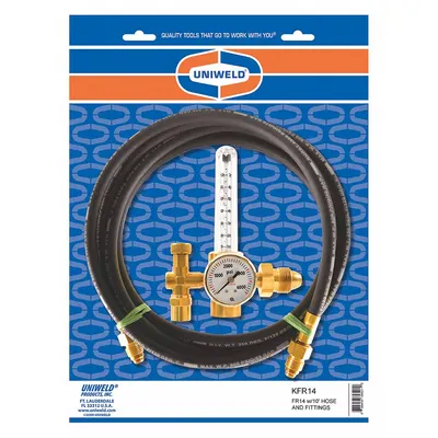 UNIWELD KFR14 Argon Flowmeter Regulator, CGA 580 Inlet, 5/8"-18 M RH Outlet - Flowmeter Regulators