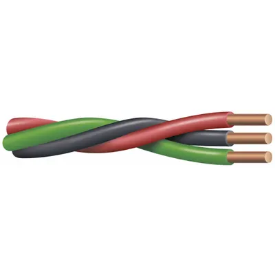 SOUTHWIRE Twisted Submersible Pump Cable: 600 V, 3 Conductors, 500 ft Lg, 12 AWG - Twisted Submersible Pump Wires
