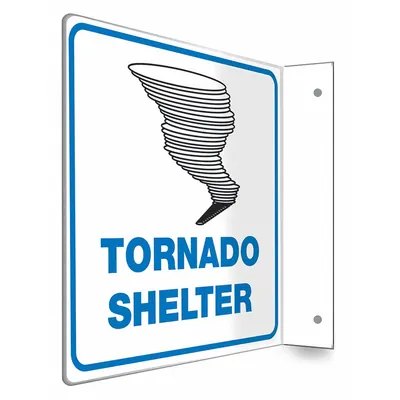 CONDOR L-Shape Projection Tornado Shelter Sign - L-Shape Projection Tornado Shelter Signs