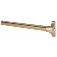 Rim-type exit device with touchbar style for doors up to 36 inches wide. Bronze finish. ADA compliant. Not ligature-resistant. Outside trim not included. Suitable for commercial egress applications