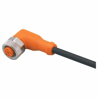 IFM Single-Ended Cordset: M12 Female Bare Wire, 5 Pins, Black, PUR, 5 m Cable Lg - Single-Ended Cordsets with PUR Jacket for Twisting Applications