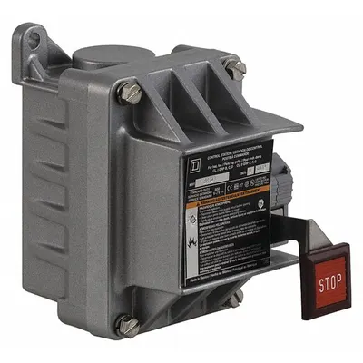 SCHNEIDER Control Station: 1 Gang, Push Button, 1NC, Stop, 0 Pilot Lights, 1/2 in - Push-Button Control Stations