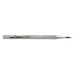 Carbide replacement tip for metal marking scribers. Features an aluminum knurled body for secure grip. Used to scribe precise lines on metal surfaces in fabrication, machining, and quality control applications.