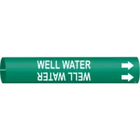 Pipe Marker: Well Water, Green, White, Fits 4 to 6 in Pipe O.D., 1 Pipe Markers, With Arrows (MPN 4156-D)