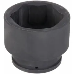 This 1-1/2" drive impact socket features a 100 mm metric socket size with a 6-point standard configuration. The black phosphate finish provides corrosion resistance. Designed for use with impact tools in heavy-duty fastening and loosening applications.