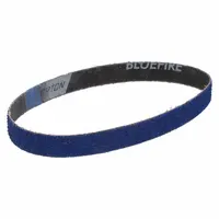 Zirconia alumina sanding belt with Y wt polyester backing, 40 grit. Measures 3/4 in width by 20 1/2 in length. Suitable for heavy stock removal and finishing on steel, stainless steel, and other alloys in industrial fabrication and maintenance applications