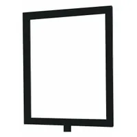 Black acrylic sign for mounting on traditional posts via the included spigot adapter. Measures 14 inches square with a blank face for custom or no messaging. Suitable for directional or informational signage in commercial and institutional settings