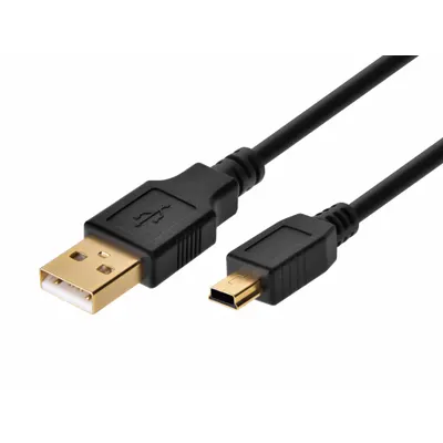 MONOPRICE Standard USB Cable: Type A End 1, Mini B End 2, Black, 15 ft Lg - Standard USB & Lightning Cables
