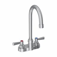 This ELKAY centerset kitchen faucet is constructed of brass for deck mounting with two mounting holes. It delivers a flow rate of 1.5 gpm. Suitable for hand washing, pot filling, and general cleaning in residential or commercial kitchens.
